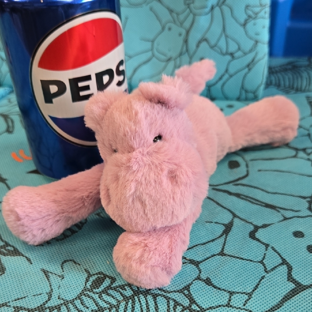 NWT Jellycat Lavender Tiny Smudge Hippo With Dust Bag
